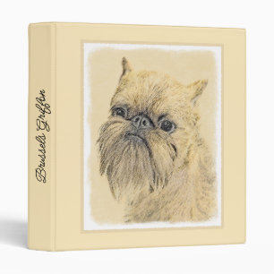 Brussels Griffon Rough Painting - Original Dog Art Binder