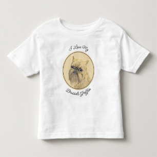 Brussels Griffon Rough Painting - Original Dog Art Toddler T-shirt