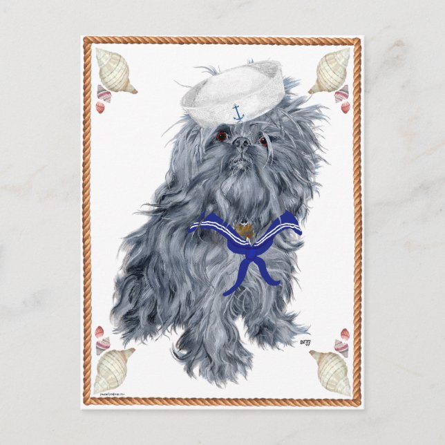 Brussels Griffon Sailor Postcard (Front)