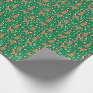 Brussels Griffon Santa Hats Christmas Candy Canes Wrapping Paper