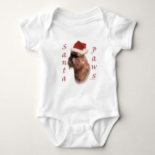 Brussels Griffon Santa Paws Baby Bodysuit