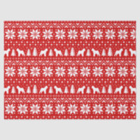 Brussels Griffon Silhouettes Christmas Pattern Red