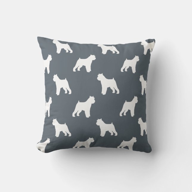 Brussels Griffon Silhouettes Pattern Throw Pillow (Front)