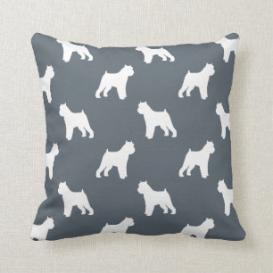 Brussels Griffon Silhouettes Pattern Throw Pillow