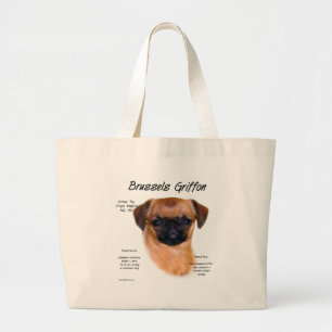 Brussels Griffon (smooth) History Design Large Tote Bag