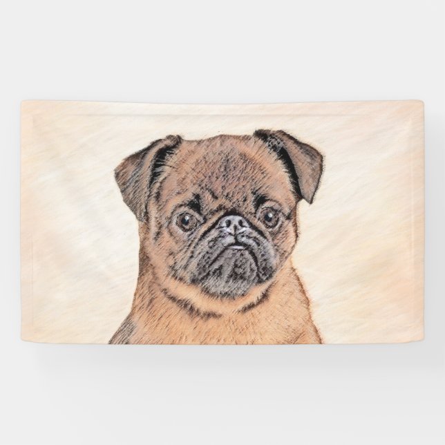 Brussels Griffon Smooth Painting Original Dog Art Banner (Horizontal)