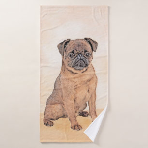 Brussels Griffon Smooth Painting Original Dog Art Bath Towel Set