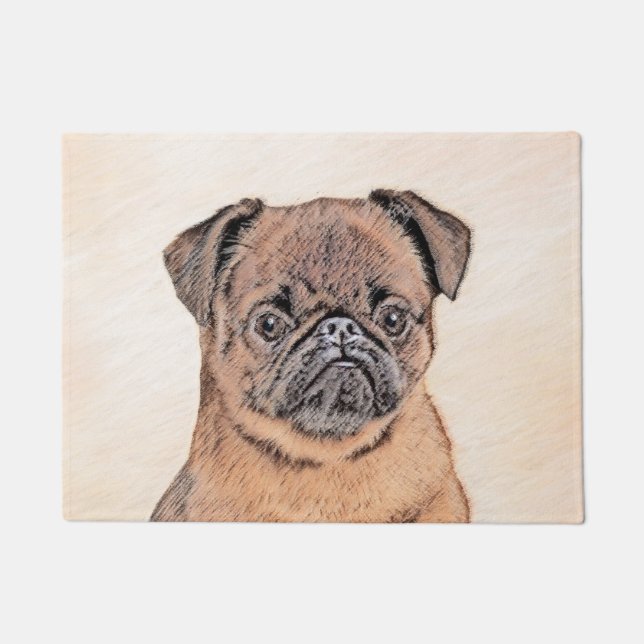 Brussels Griffon Smooth Painting Original Dog Art Doormat (Front)