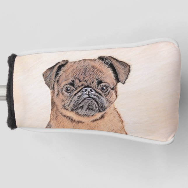 Brussels Griffon Smooth Painting Original Dog Art Golf Head Cover (Front)