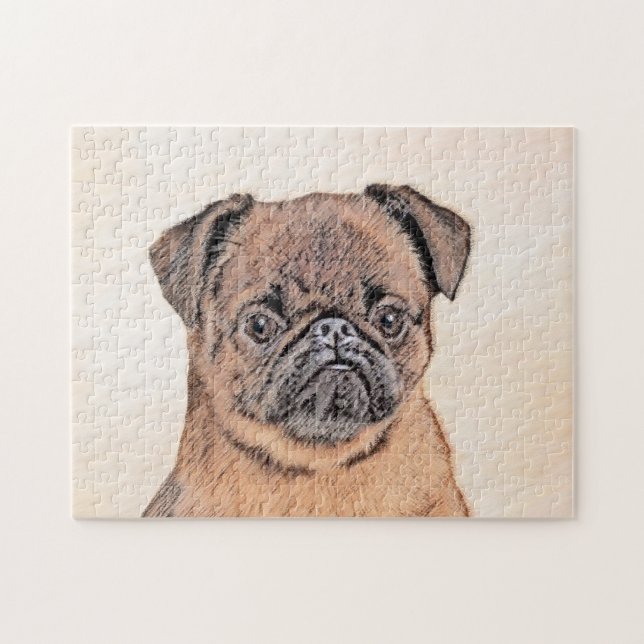 Brussels Griffon Smooth Painting Original Dog Art Jigsaw Puzzle (Horizontal)