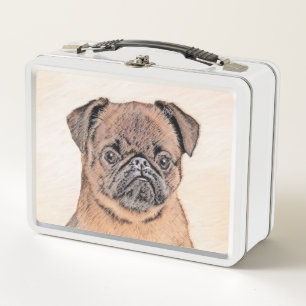Brussels Griffon Smooth Painting Original Dog Art Metal Lunch Box