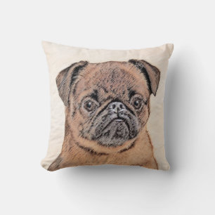 Brussels Griffon Smooth Painting Original Dog Art Throw Pillow