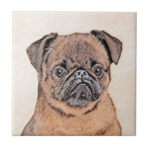 Brussels Griffon Smooth Painting Original Dog Art Tile