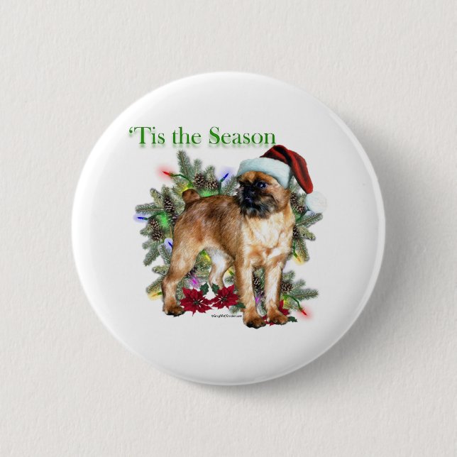 Brussels Griffon ‘Tis 2 Inch Round Button (Front)