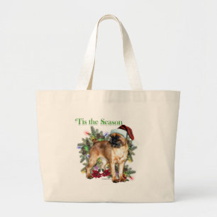 Brussels Griffon Tis the Season Large Tote Bag