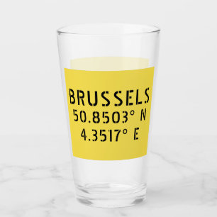 Brussels Latitude Longitude Glass