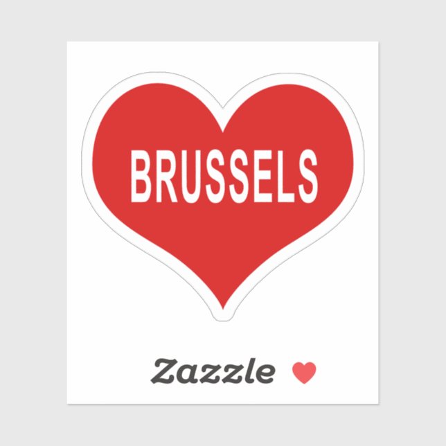 BRUSSELS Red Love Heart Vinyl Sticker (Sheet)