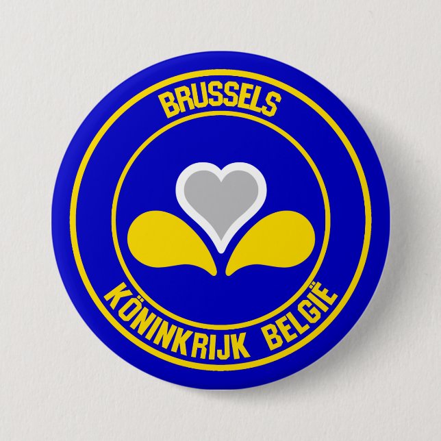 Brussels Round Emblem 3 Inch Round Button (Front)