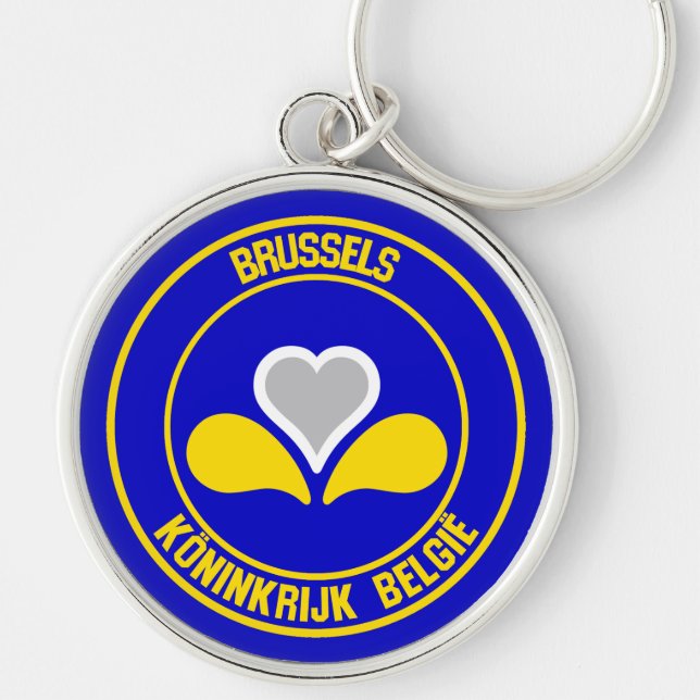 Brussels Round Emblem Keychain (Front)