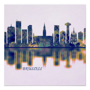 Brussels Skyline Poster