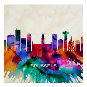 Brussels Skyline Poster