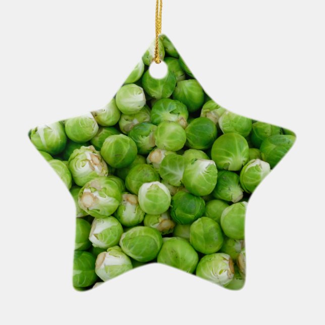Brussels sprouts ceramic ornament (Front)