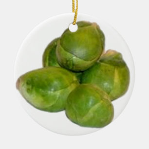 Brussels Sprouts Ceramic Ornament