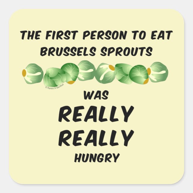 Brussels Sprouts Square Sticker (Front)