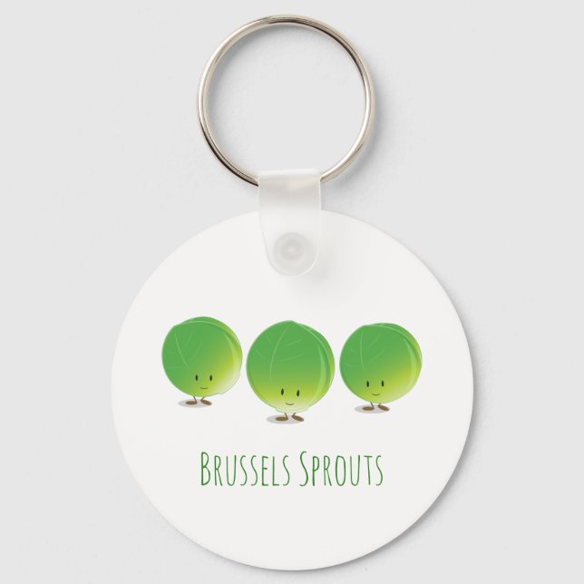 Brussels Sprouts Vegetable Food Keychain (Front)