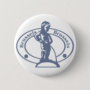 Brussels Stamp 2 Inch Round Button
