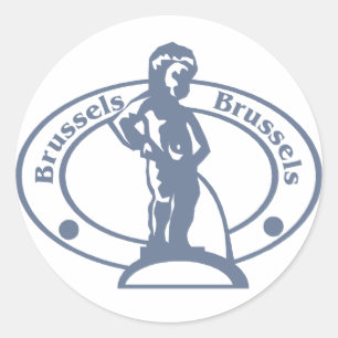 Brussels Stamp Classic Round Sticker
