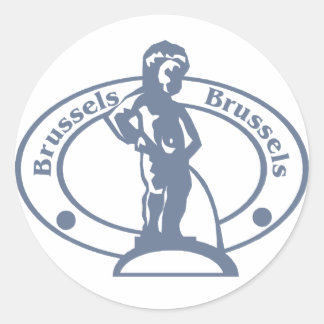 Brussels Stamp Classic Round Sticker