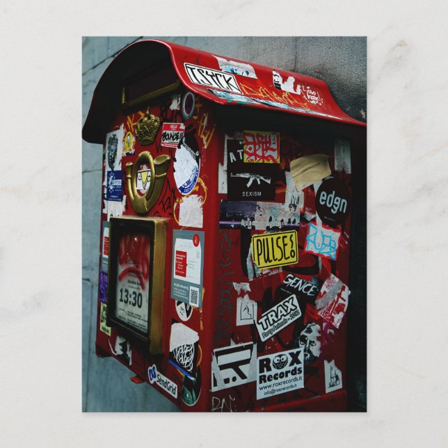Brussels: Sticker box or mail box? Postcard (Front)