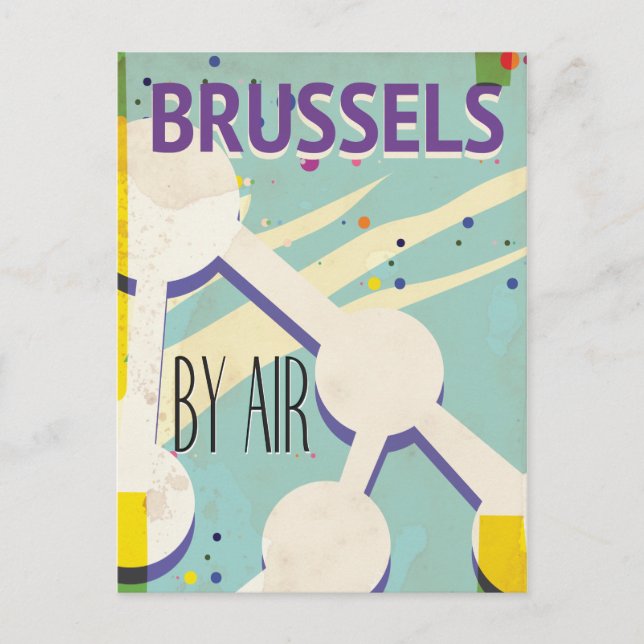 Brussels Vintage vacation Poster Postcard (Front)