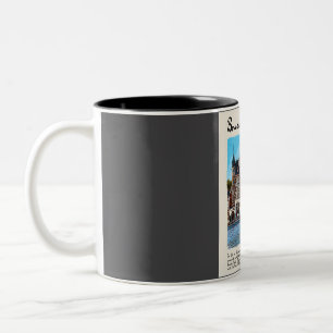 Brussels Vintage Watercolour Travel Two-Tone Coffee Mug