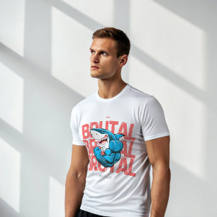 BRUTAL Shark Gym T-Shirt   Savage Alpha Bodybuild