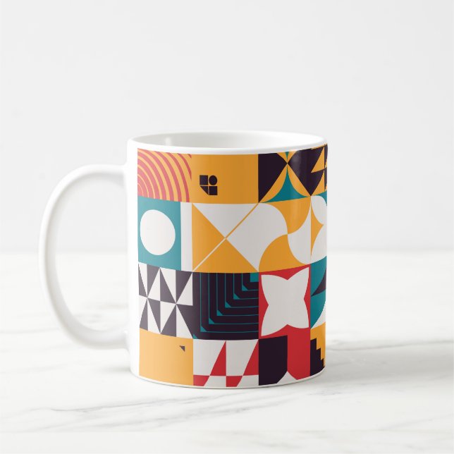 Brutalism art inspired abstract pattern made with  coffee mug (Left)