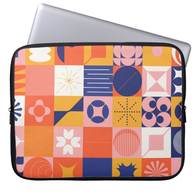 Brutalism art inspired abstract pattern made with  laptop sleeve (Front)