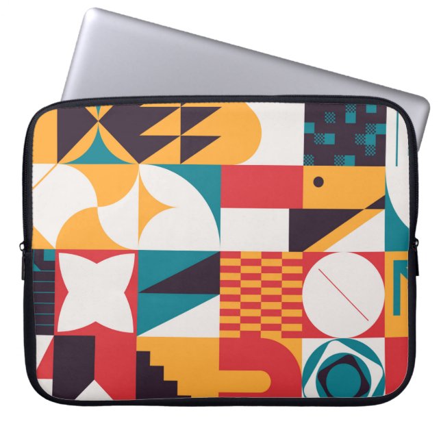 Brutalism art inspired abstract pattern made with  laptop sleeve (Front)