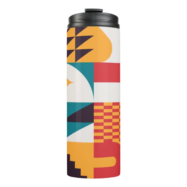 Brutalism art inspired abstract pattern made with  thermal tumbler (Front)