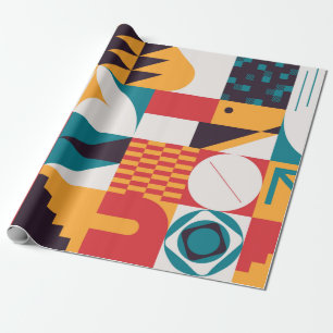 Brutalism art inspired abstract pattern made with  wrapping paper