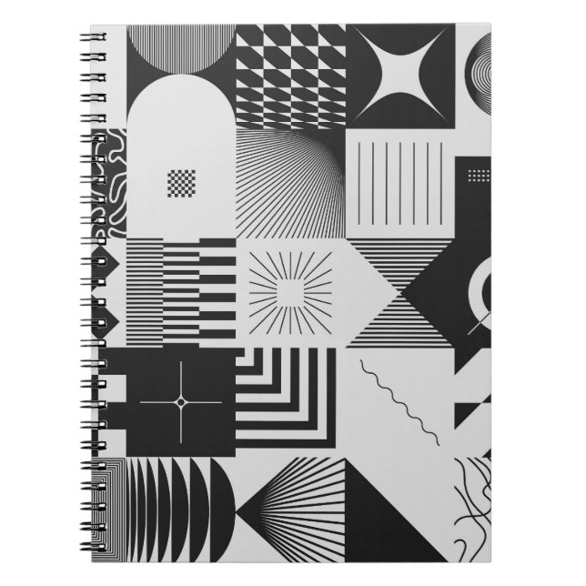 Brutalism Art: Vintage Geometric Patterns Notebook (Front)