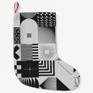 Brutalism Art: Vintage Geometric Patterns Small Christmas Stocking