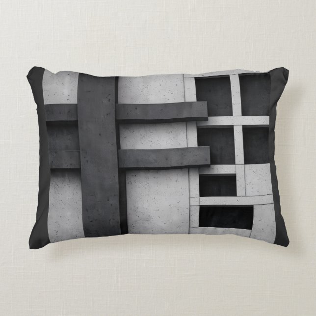 Brutalist Architecture Design Fine Art Cubist Accent Pillow (Front)