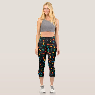 Brutalist HOGWARTS™ House Crests Pattern Capri Leggings