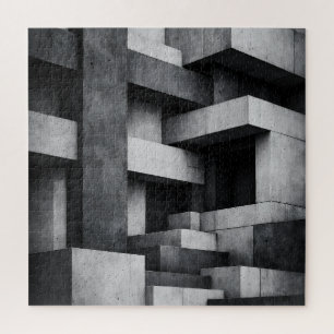 Brutalist Penthouse Design Monochrome Interior  Jigsaw Puzzle