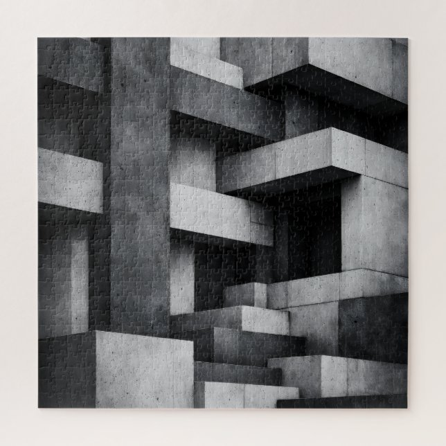 Brutalist Penthouse Design Monochrome Interior  Jigsaw Puzzle (Vertical)