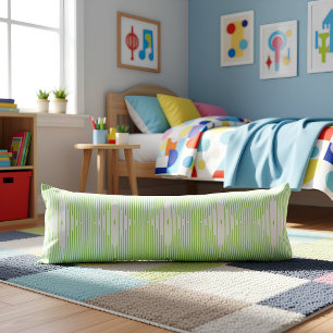 Brutalist Pulse: Pistaccio Green & White Body Pillow