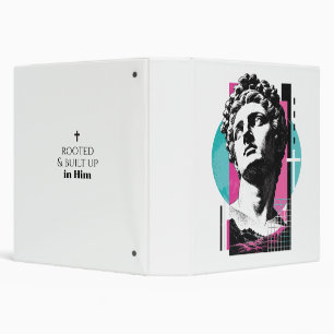 Brutalist Retro Jesus Greek Statue Colossians 2:3 Binder