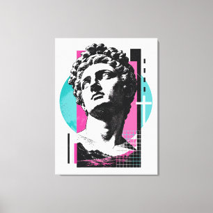 Brutalist Retro Jesus Greek Statue Colossians 2:3 Canvas Print